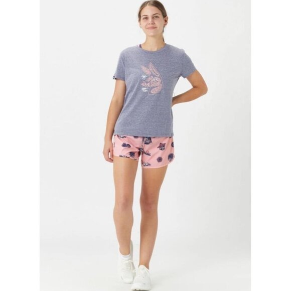 rabbit Shorts Womens MD Surf N Turf 4” Running Board Coral Cloud - Picture 2 of 14